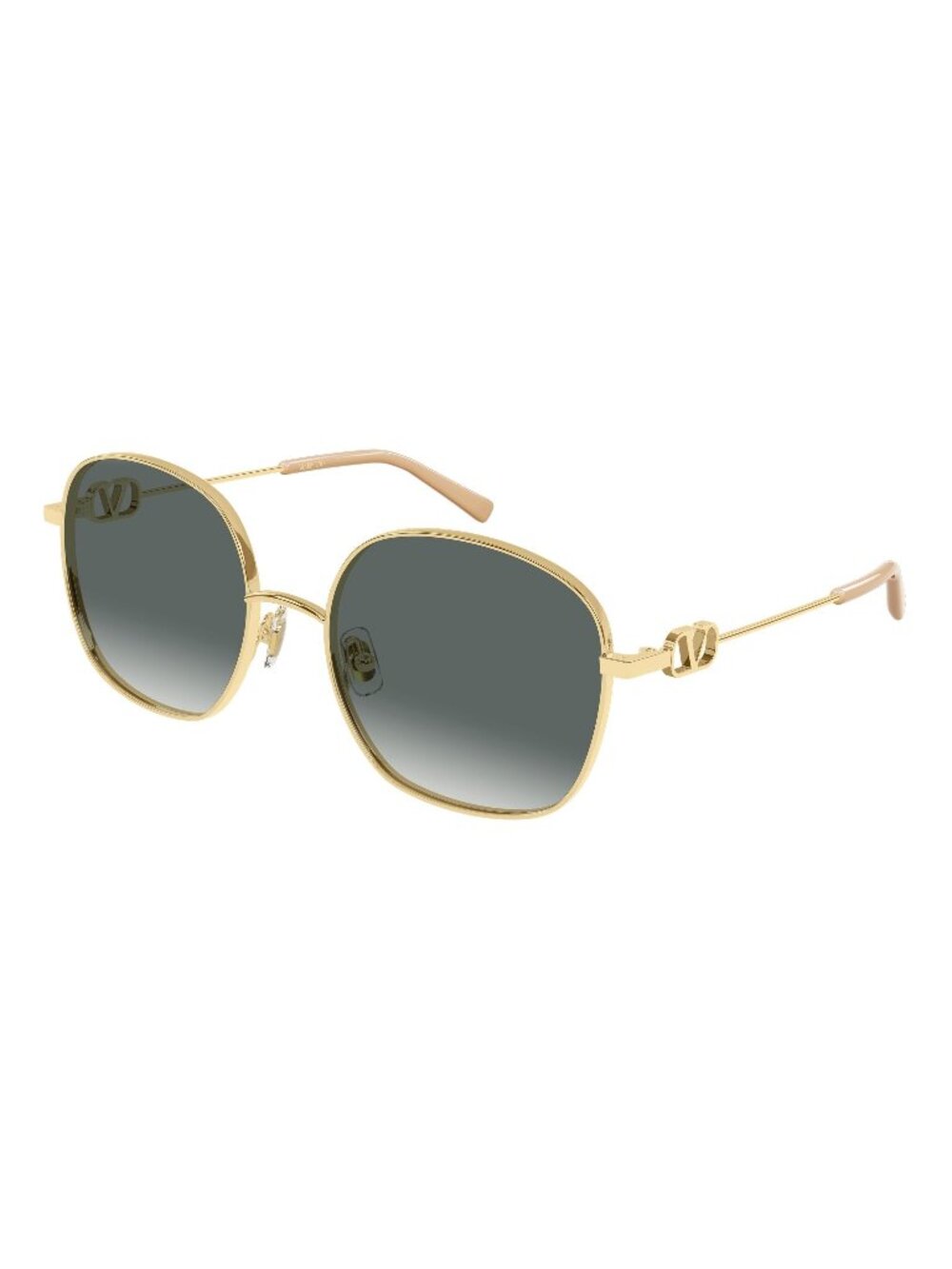New Valentino Women's Sunglasses Gold Grey Lens Metal Frame VG0028S 001 57
